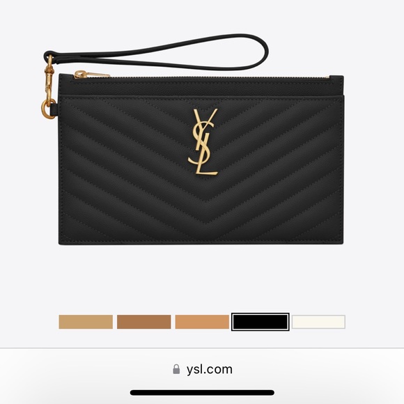 YSL Large Bill Pouch in Black and gold hardware. Good used condition. Authentic. - Picture 2 of 7